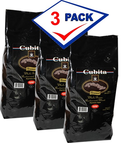 Cafe Cubita Whole Bean Gourmet 2 Pound Pack of 3